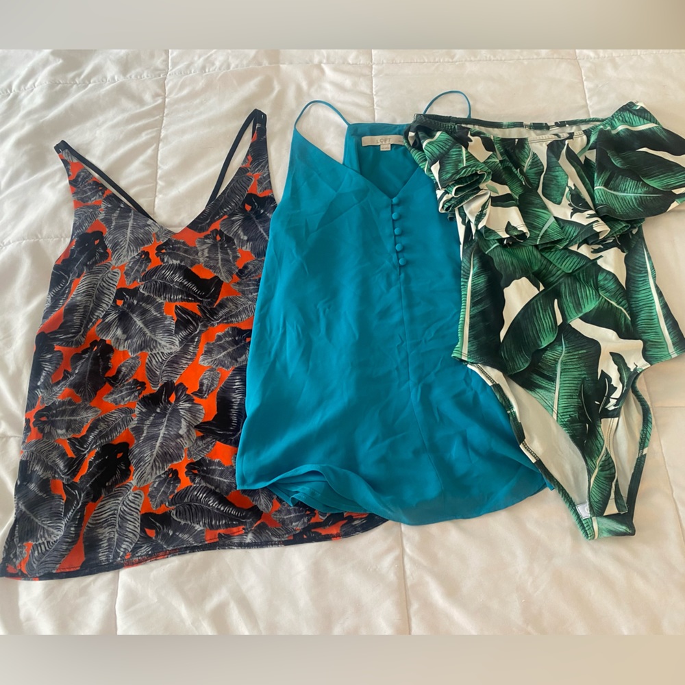 Top Shop & Loft Tropical Top Bundle - Size 2 / XSP